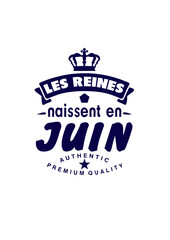 juin reines naissent couronne logo anniversaire
