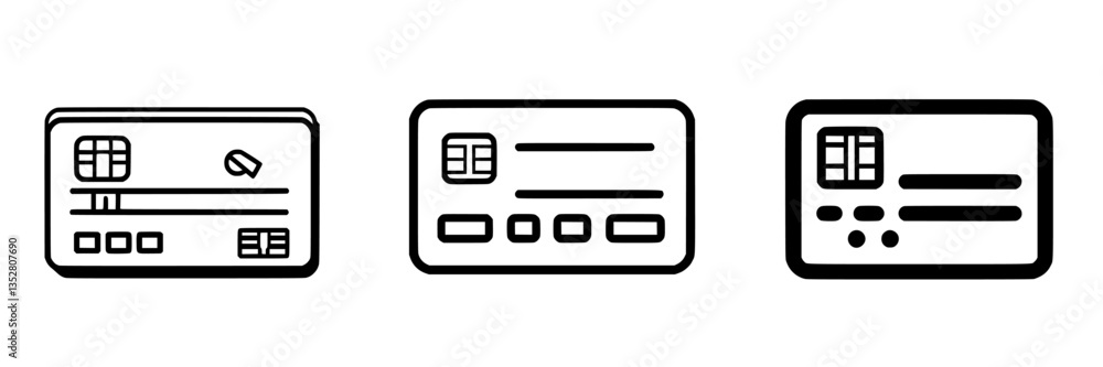 Poster payment cards in various designs showcasing different layout options and features for secure transac
