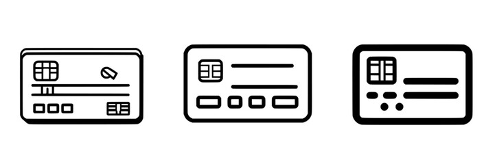 Payment cards in various designs showcasing different layout options and features for secure transactions
