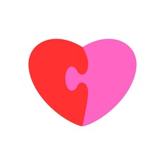 red heart on white background
