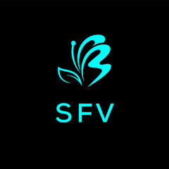 SFV creative minimalist letter logo.