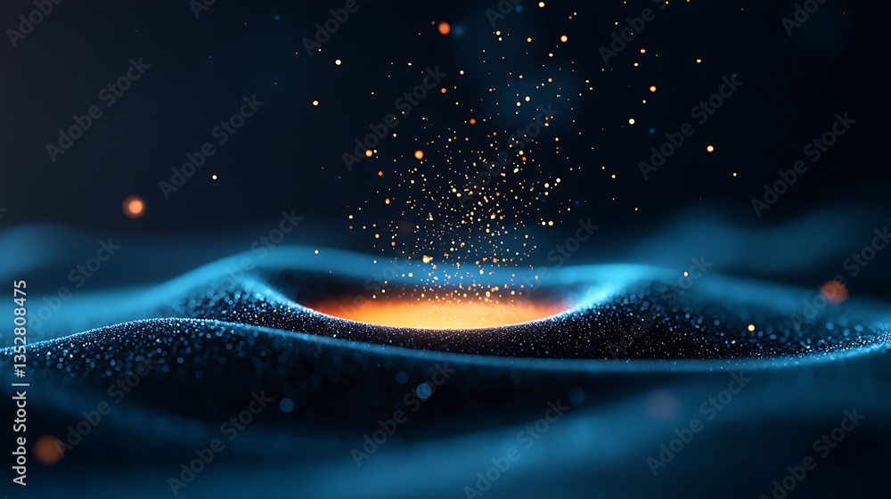 Poster abstract circular particle tunnel technology background