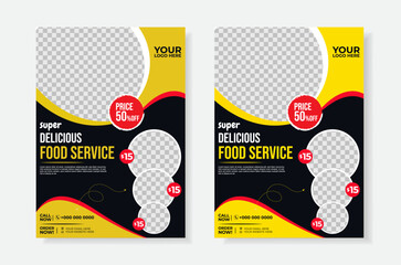 Creative, modern and professional restaurant food flyer a4 poster template layout design