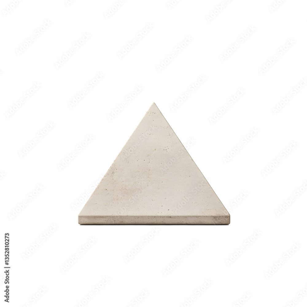 Poster geometric shapes: a minimalist composition showcasing a soft beige triangle emphasising contrast and