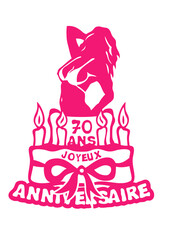 70 ans fille sexy sort gateau anniversaire