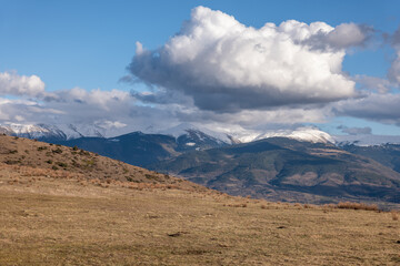 mountain landscape with blue sky