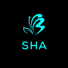 SHA creative minimalist letter logo.