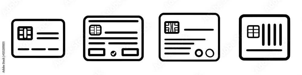 Poster various styles of identification cards showing different designs and information formats commonly us