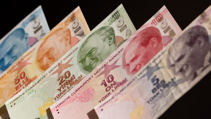 images of banknotes from various countries. turkish lira photos.