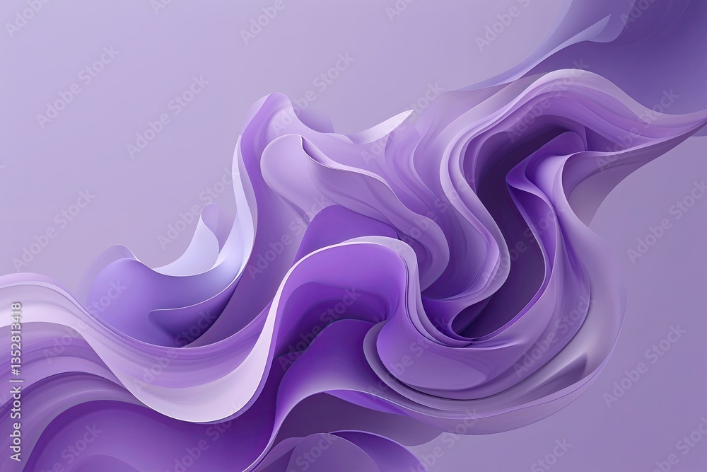 Poster soft lavender and gentle violet abstract gradient composition with playful flowing colors