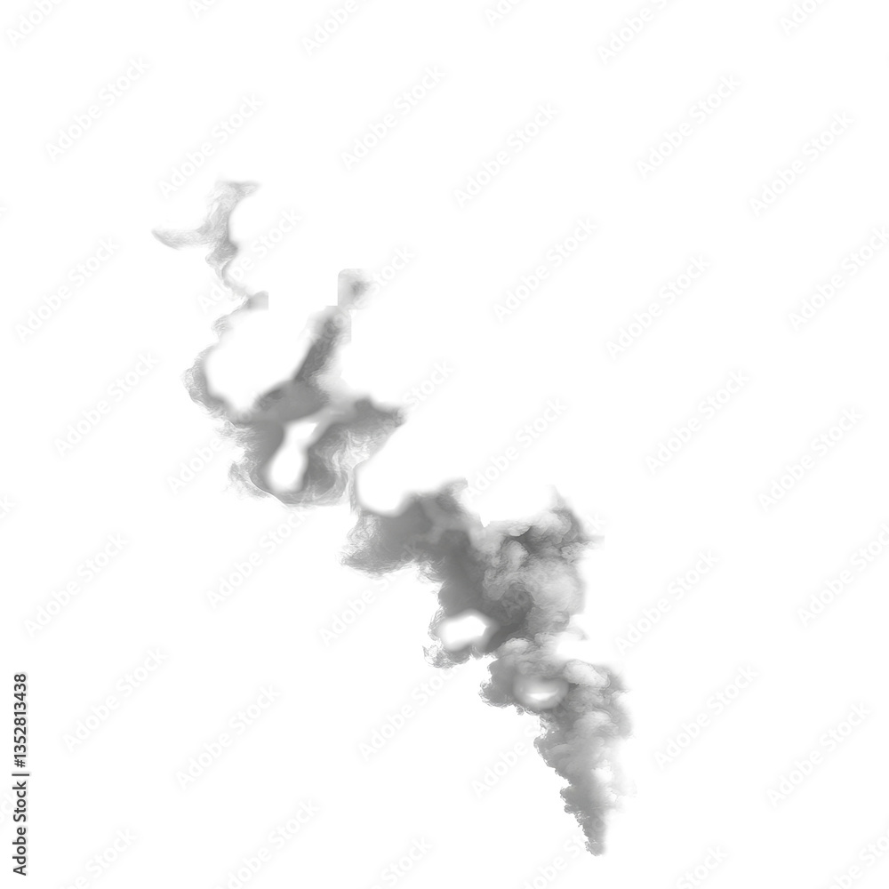 Poster smoke clouds rising against a transparent background creating an ethereal atmosphere, smoke or steam