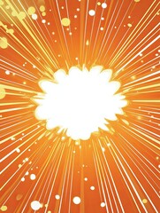 Fototapeta premium Exploding Light Rays with White Center Burst on Orange Background