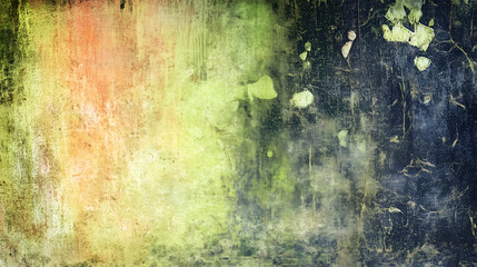 Captivating grunge background with vibrant colors and textured layers in urban setting