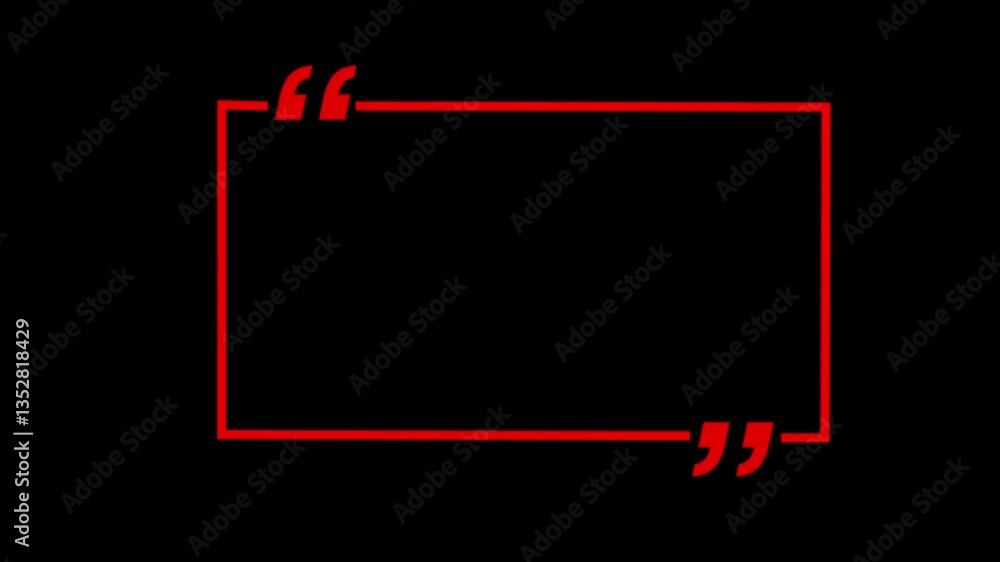 Poster rectangle box with quotation marks animation. Rectangle doodle frames with quote. captivating audiences and sparking curiosity quotes neon frame frame border animated frame border place adverbs.