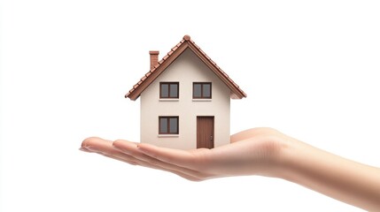 Hand holding a miniature house