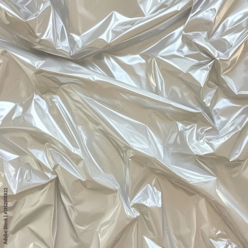 Poster shimmering silver metallic crumpled foil texture with reflective surface for design and background u