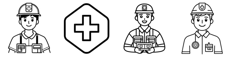 Obraz premium Workers in safety gear engaged in a construction project while emphasizing health and safety in a city environment