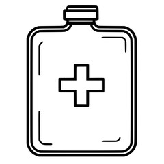 Obraz premium Medical bottle design with a cross symbol for healthcare use or first aid storage