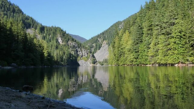 Lindeman Lake located in the Chilliwack Lake Provincial Park during a summer season in Chilliwack, British Columbia, Canada