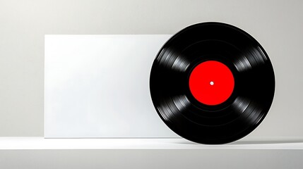 Obraz premium An LP on display with a cover, showcasing its circular form, against a neutral backdrop