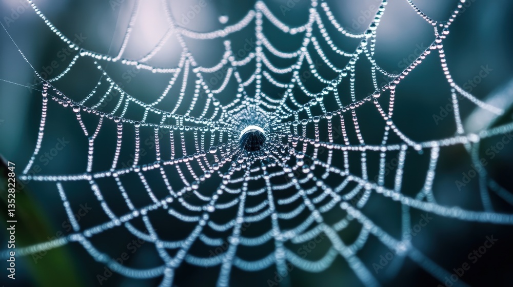Aufkleber a close up view of a beautiful spider web structure
