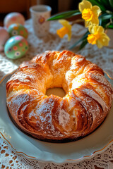 Easter Brioche Bread with Festive Decor