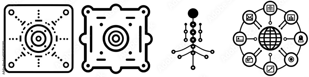Poster abstract representations of data connections and network structures in modern technology