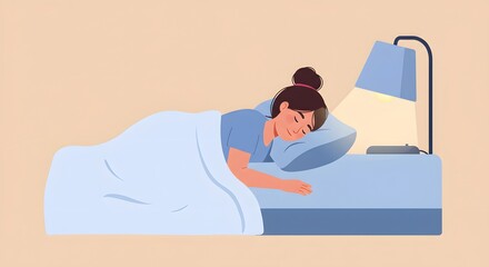 Peaceful Sleep: Woman Resting in Cozy Bed