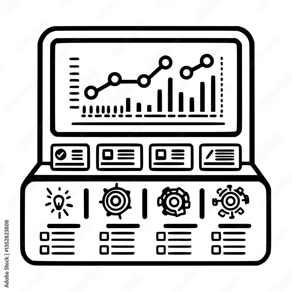 Poster dashboard displaying analytical data and performance metrics for business insights and decision maki