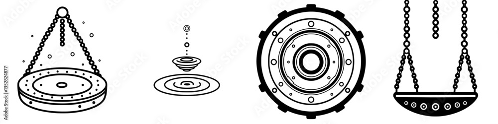Poster abstract illustrations of different patterns created by water drop impacts and surface interactions
