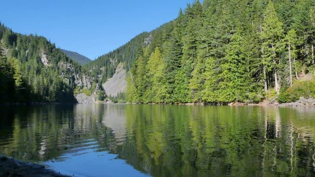 Lindeman Lake located in the Chilliwack Lake Provincial Park during a summer season in Chilliwack, British Columbia, Canada