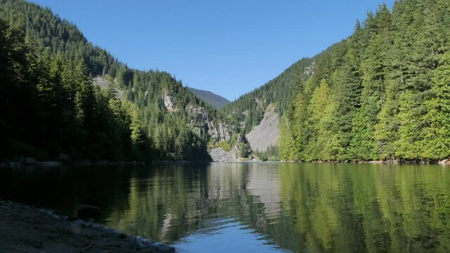 Lindeman Lake located in the Chilliwack Lake Provincial Park during a summer season in Chilliwack, British Columbia, Canada