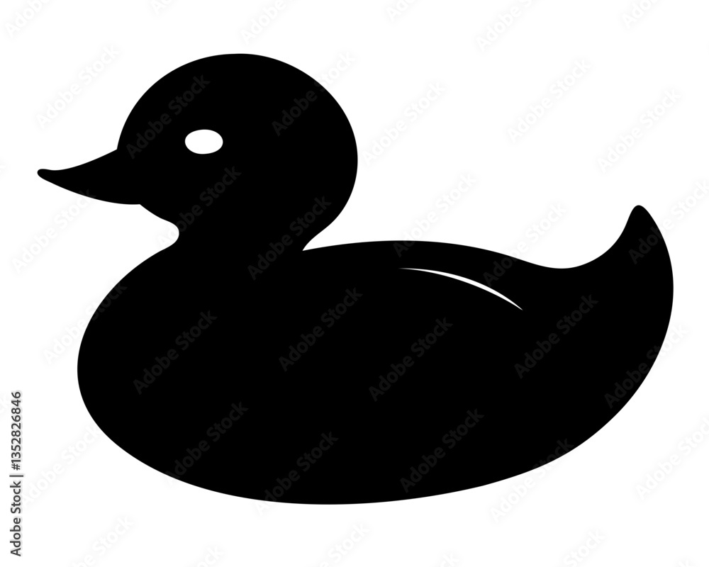 Poster duck silhouette: a simple and elegant silhouette of a duck, perfect for adding a touch of playfulnes