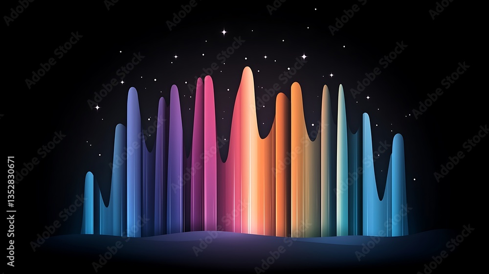 Poster multicolored rainbow lines gradient abstract background