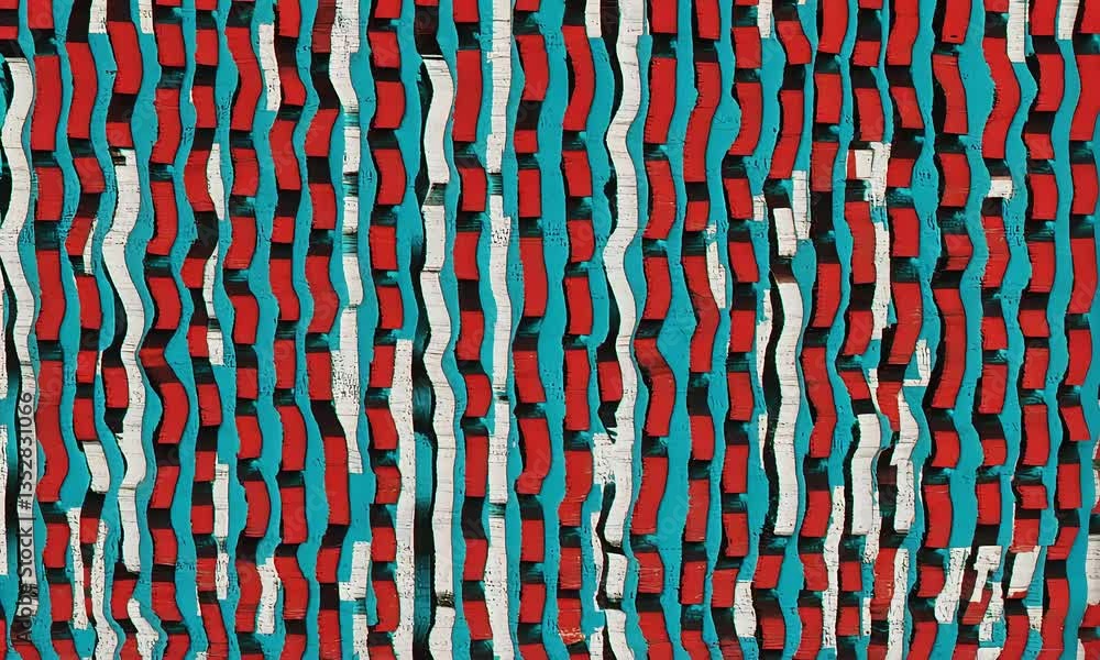Poster abstract red and teal wavy lines pattern texture design