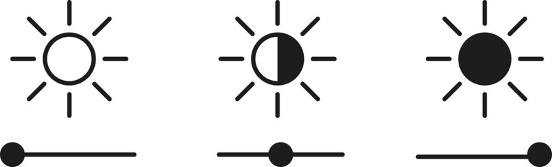 Brightness Adjustment Symbols with Slider Controls