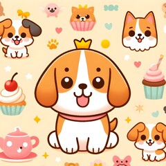 Obraz premium A clean, clear, and high-quality cute dog-themed wallpaper, designed to bring joy and warmth to any digital screen