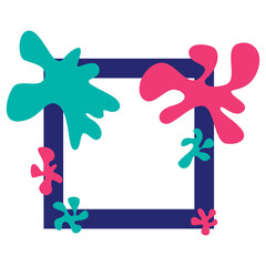 splash themed photo frame vector