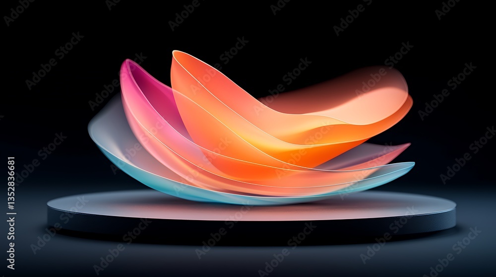 Aufkleber abstract glowing structure with flowing lines and curves