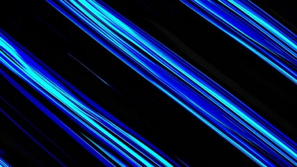 Abstract blue light streaks on black background, futuristic design concept