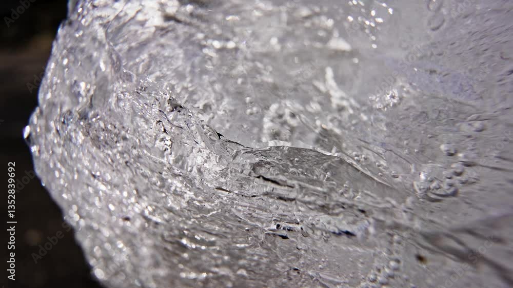 Poster close up shot of a melting block of ice