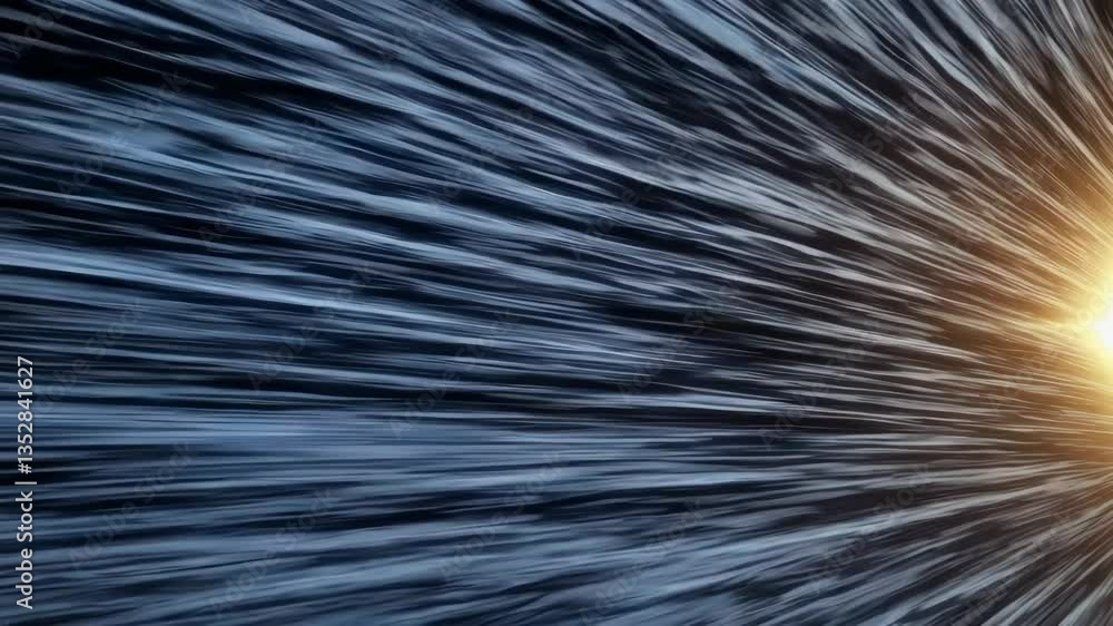 Poster Abstract motion lines converging toward bright light, speed and dynamics concept