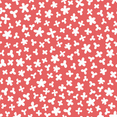 Vector dense seamless pattern with hand drawn cute flowers. Beautiful design for textile, wallpaper, fabric, wrapping paper and backgrounds.