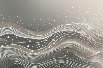 Elegant Halftone Wave Line Designs with White Dots on Light Silver Background and Flowing Rhythmic Stripes