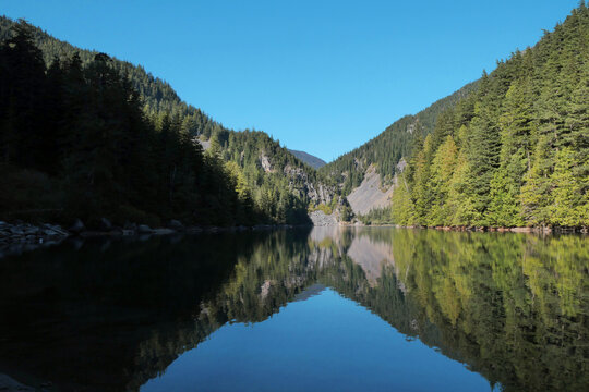 Lindeman Lake located in the Chilliwack Lake Provincial Park during a summer season in Chilliwack, British Columbia, Canada