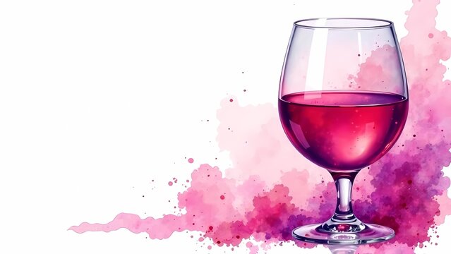 National wine day may 25. Colorful watercolor illustration with red wine.