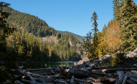 Lindeman Lake located in the Chilliwack Lake Provincial Park during a summer season in Chilliwack, British Columbia, Canada