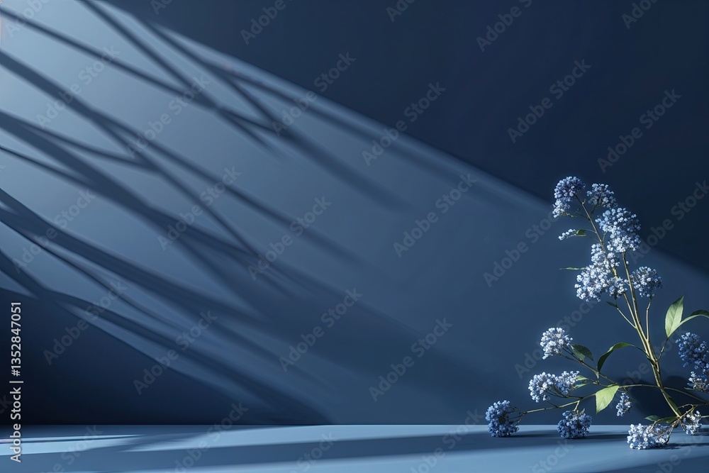 Poster serene navy blue background with subtle shadows for contemporary presentations and design projects