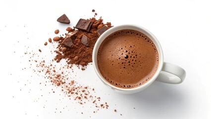 Obraz premium Cup of cocoa with beans. Generative AI