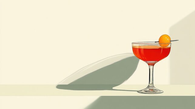 A Refreshing Aperol Spritz Cocktail with a Garnish